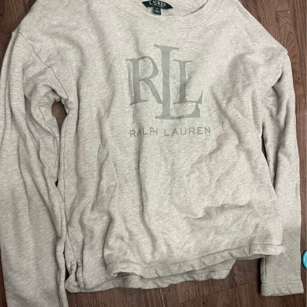 Vintage Ralph Lauren Light Gray Logo Sweatshirt